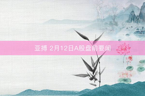 亚搏 2月12日A股盘前要闻