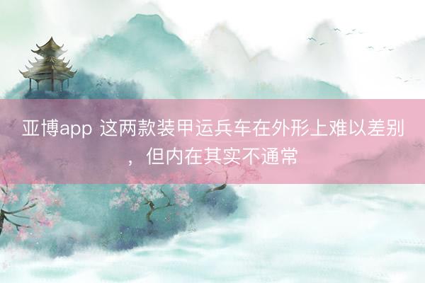 亚博app 这两款装甲运兵车在外形上难以差别,但内在其实不通常
