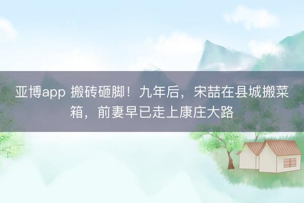 亚博app 搬砖砸脚！九年后，宋喆在县城搬菜箱，前妻早已走上康庄大路